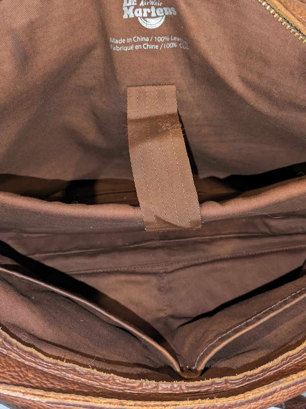 Dr. Martens Brown Pebbled Leather Messenger Laptop Briefcase Crossbody Bag